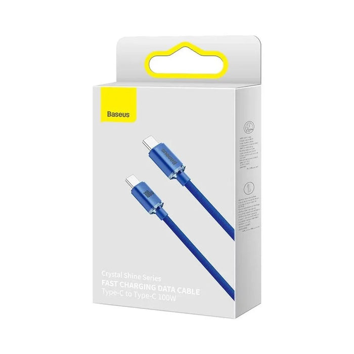 Cabo de Dados de Carregamento Rápido da Série Crystal Shine CW-Fxp Tipo-C para Tipo-C 100W 1.2M