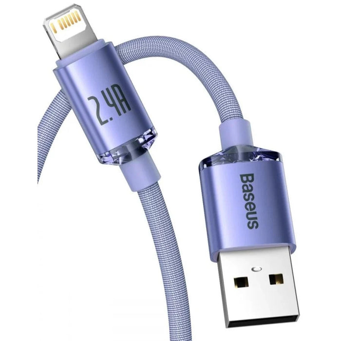 Cabo de dados de Carregamento Rápido da série Crystal Shine CW-Fxp USB para IP 2.4A 2M
