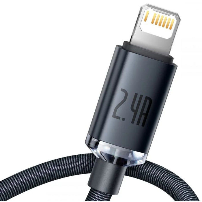 Cabo de dados de Carregamento Rápido da série Crystal Shine CW-Fxp USB para IP 2.4A 2M