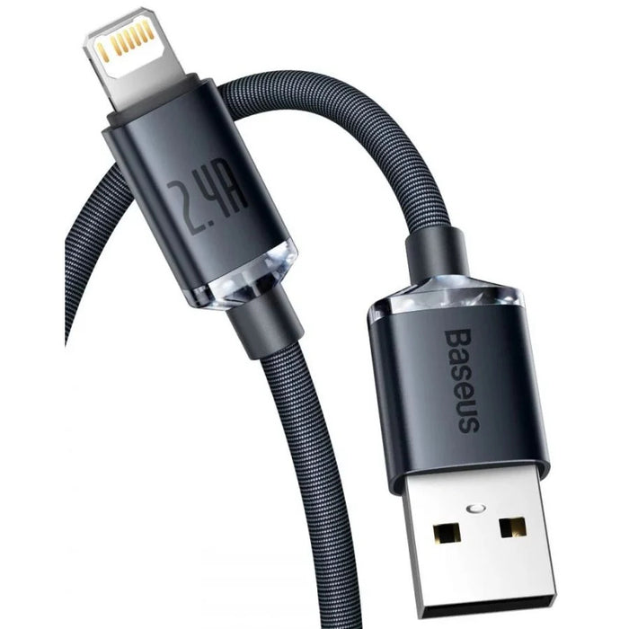 Cabo de dados de Carregamento Rápido da série Crystal Shine CW-Fxp USB para IP 2.4A 2M