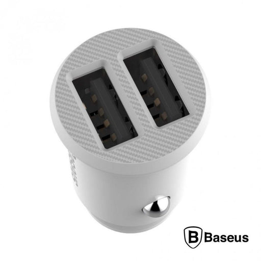 Carregador Carro Dual USB 5V 3.1A Branco