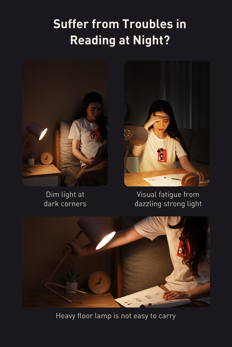 Lâmpada Baseus Comfort Reading Mini Clip cinza escuro
