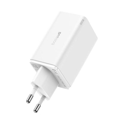 Carregador Gan6 Pro Dual Usb-A/Usb-C 65W Fast Charger Branco + Cabo Usb-C 100W 1M