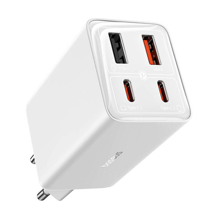 Carregador Gan6 Pro Dual Usb-A/Usb-C 65W Fast Charger Branco + Cabo Usb-C 100W 1M