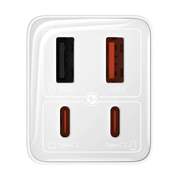 Carregador Gan6 Pro Dual Usb-A/Usb-C 65W Fast Charger Branco + Cabo Usb-C 100W 1M