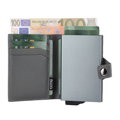 Valenta Card Wallet Leather Magsafe Luxe Grey