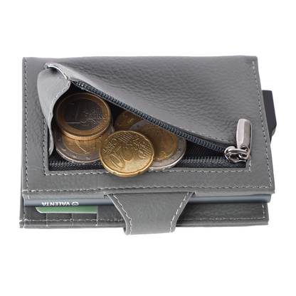 Valenta Card Wallet Leather Magsafe Luxe Grey