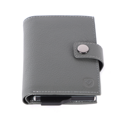 Valenta Card Wallet Leather Magsafe Luxe Grey