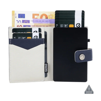 Valenta Card Wallet Leather Magsafe Luxe Navy
