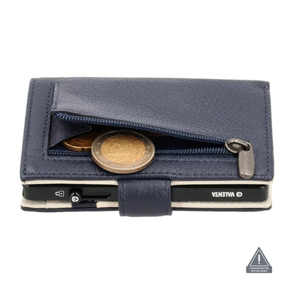 Valenta Card Wallet Leather Magsafe Luxe Navy