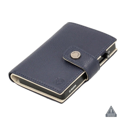 Valenta Card Wallet Leather Magsafe Luxe Navy