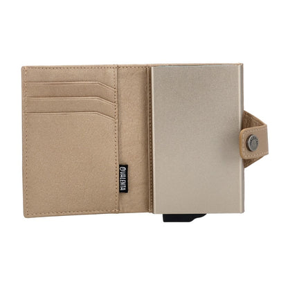 Valenta Card Case Plus Wallet Luxe Metallic Sand