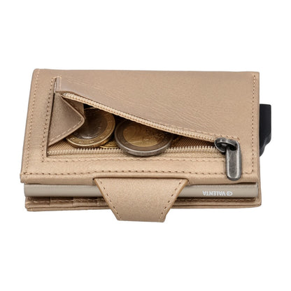Valenta Card Case Plus Wallet Luxe Metallic Sand