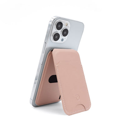 Valenta Card Wallet Stand Magsafe Metallic Rose