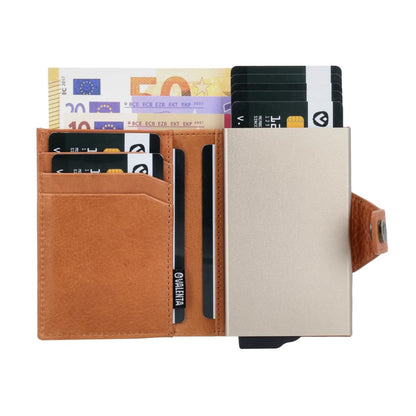 Valenta Card Case Plus Wallet Luxe Tan
