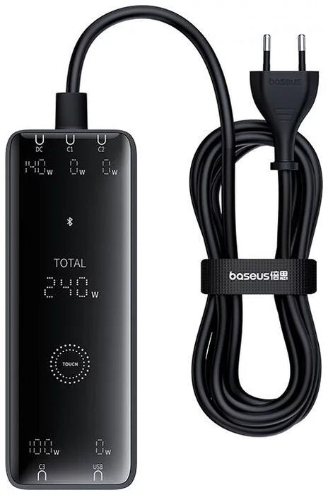 Carregador Digital Gan Intelligent Desktop Fast Charger 3C+U+DC 240W EU Preto