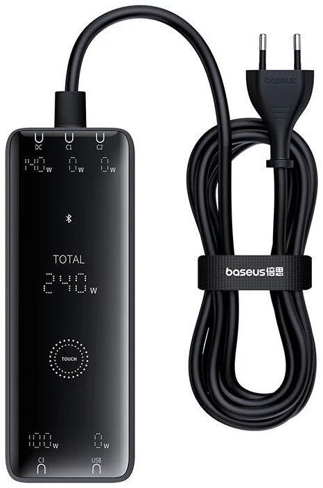 Carregador Digital Gan Intelligent Desktop Fast Charger 3C+U+DC 240W EU Preto