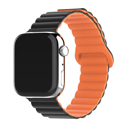 Bracelete Silicone Inmove Apple Watch Magnetic 38/40/41/42mm Preto/Laranja