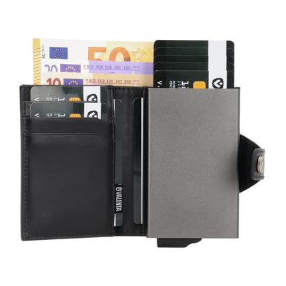 Valenta Card Wallet Leather Magsafe Luxe Black