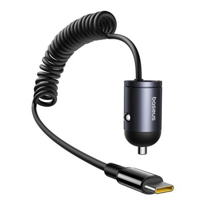 Carregador Isqueiro Baseus Tiny Star Mini Car Charger (C+C Cable Included) 30W Cosmic Black