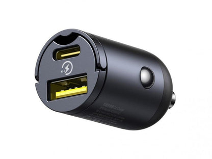 Carregador Isqueiro Baseus Tiny Star Mini Car Charger (U+C) 30W Cosmic Black