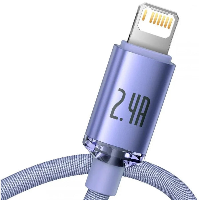 Cabo de dados de Carregamento Rápido da série Crystal Shine CW-Fxp USB para IP 2.4A 2M