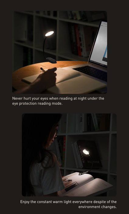 Lâmpada Baseus Comfort Reading Mini Clip cinza escuro